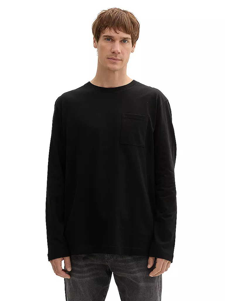 TOM TAILOR Langarmshirt schwarz
