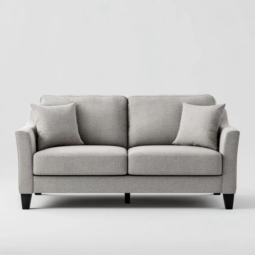 2-Sitzer-Sofa Leinengewebe 150x85x90 cm - Hellgrau - Modernes Design
