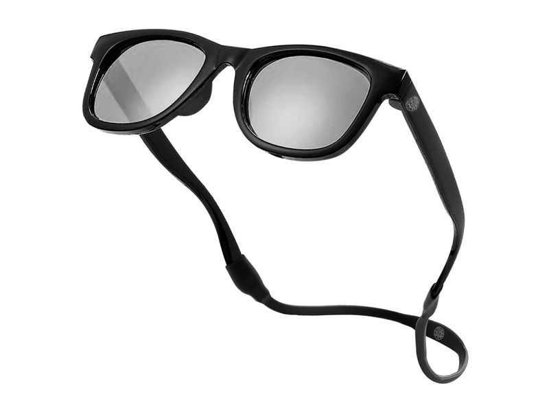 Baby Sunnies Baby-Sonnenbrille mit Band Schwarz Flexibel und polarisiert für 0-24 Monate