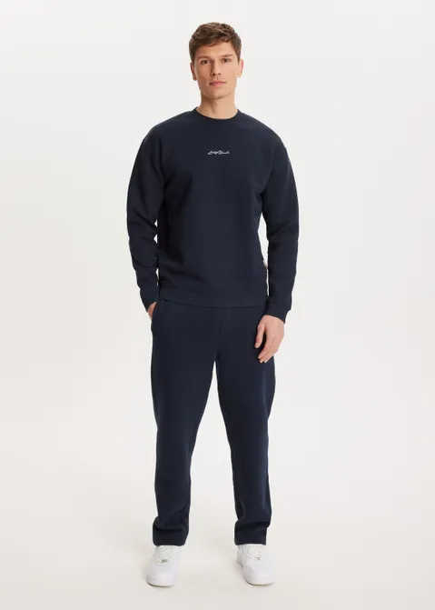 Brushed written sweater blauw (BLW.D)