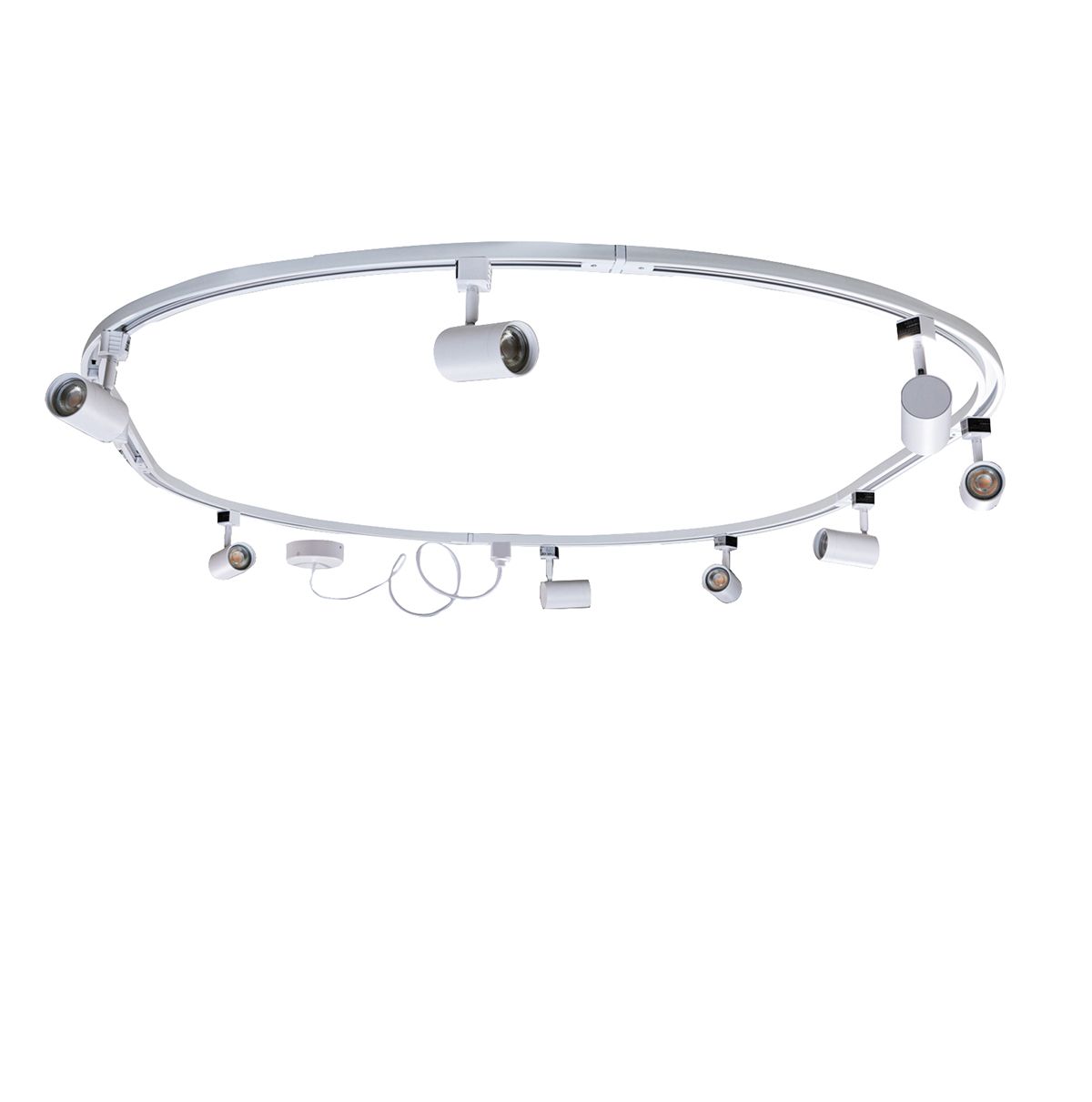 Modern railsysteem met 8 spots wit 1-fase ovaal 200cm - Iconic Jeana