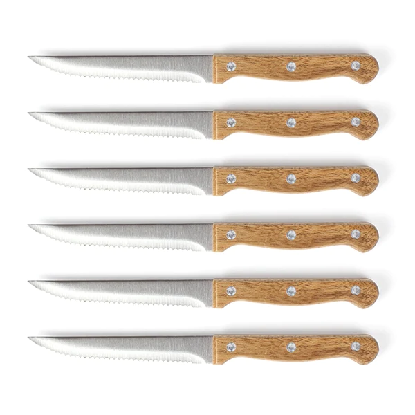 Bloc de 6 couteaux à steak en bois Livoo