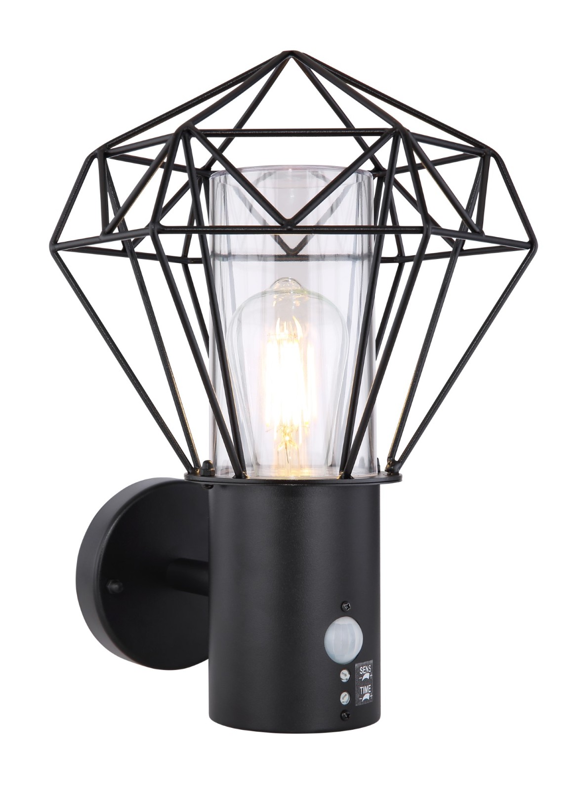 LED-Außen-Wandleuchte - schwarz - mit Sensor - 34 cm hoch