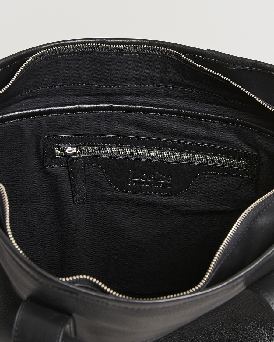 Loake 1880 Grained Leather Tote Black