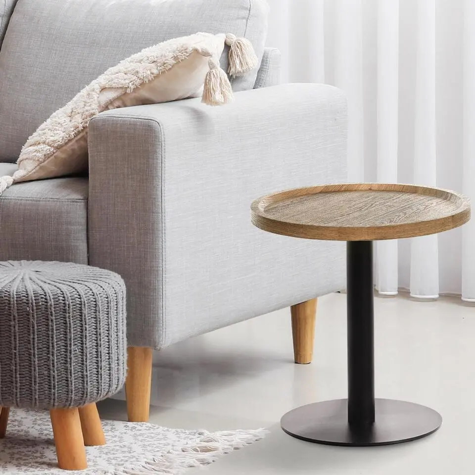 CLP Bijzettafel Aspen mat zwart Frame - Hout - bruin