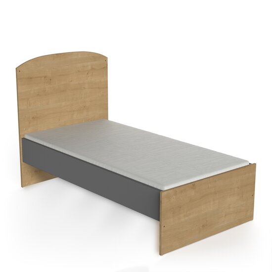 Gabin Lit barreaux   Chêne hamilton / Gris graphite        70 x 140 cm   de               CBA Meubles