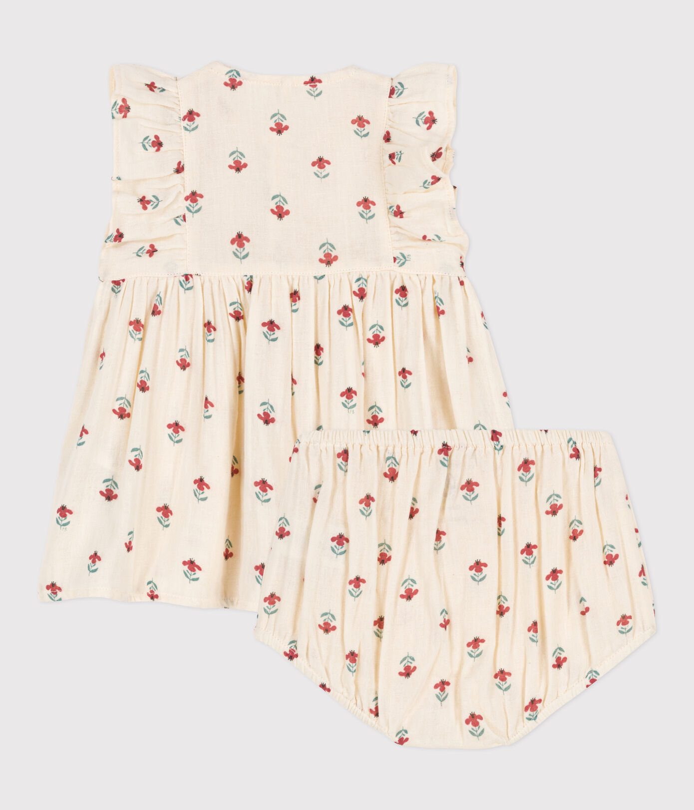 Robe et bloomer imprimés en gaze de coton bébé
