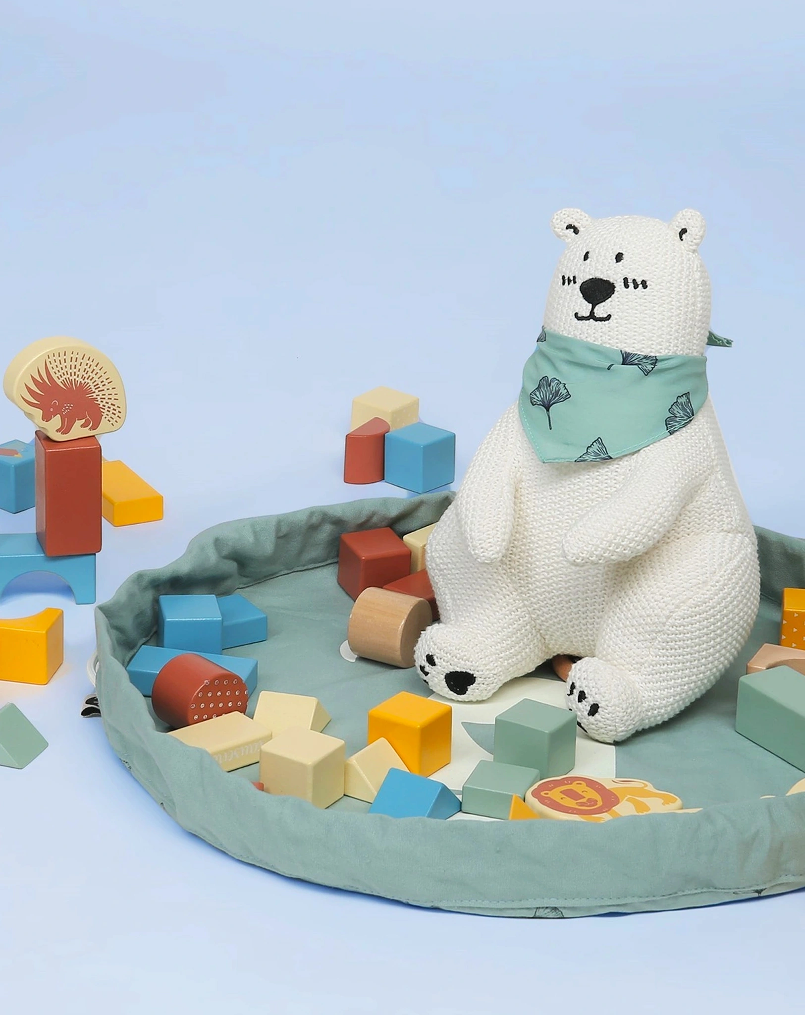 Indoor-Spielzeugsack TEDDY (50cm) in moosgrün