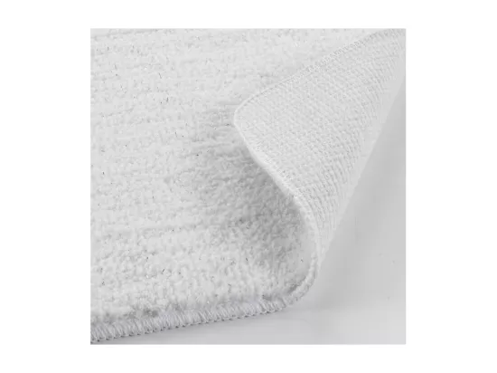 Tapis de Bain 45 x 75 cm Metropolis Blanc - Microfibre Finition Fil Métallisé