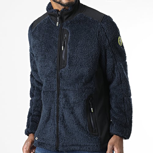 Veste Fourrure Zippée Insiberia Bleu Marine