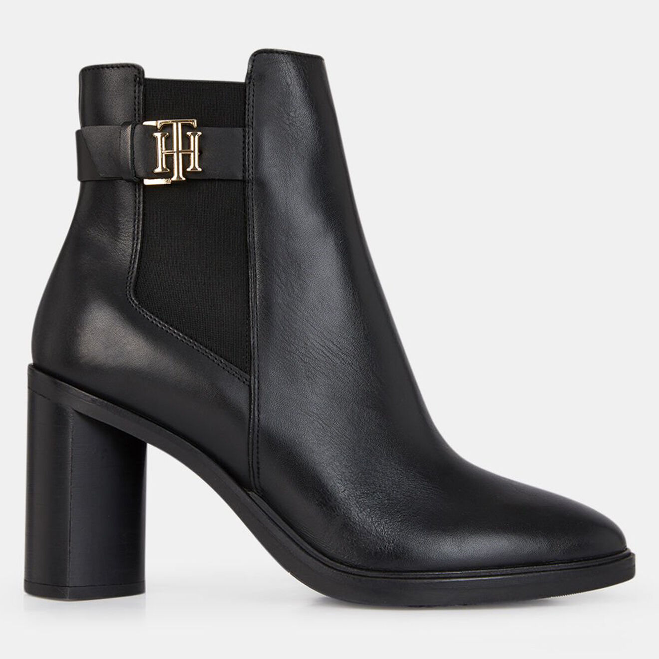 Tommy Hilfiger Bottines en Cuir Monogram Tl noires - Talon 9,5 cm