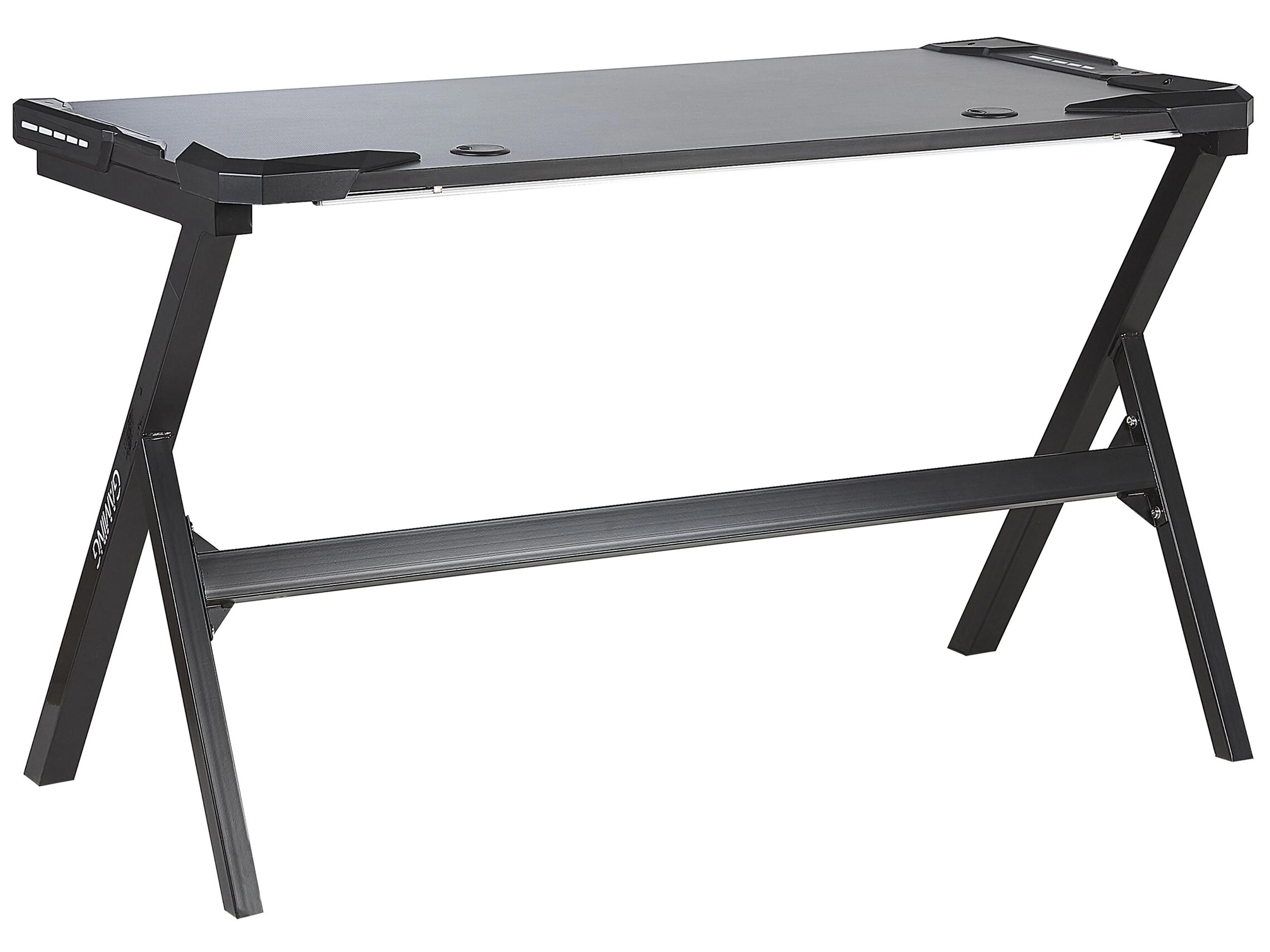 Game bureau DANVERS Zwart 120 cm 60 cm RGB LED
