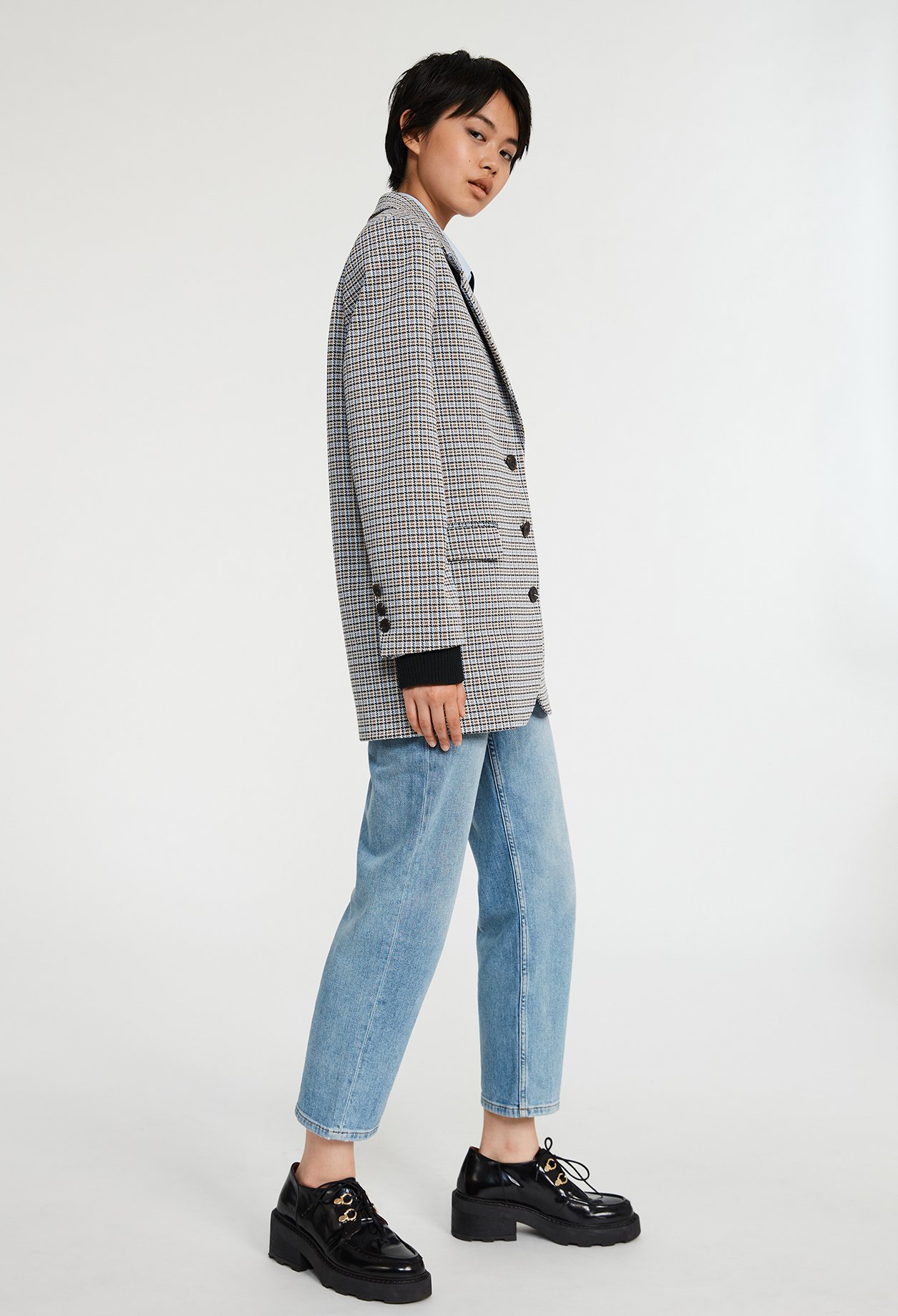 Veste &agrave; carreaux tailleur