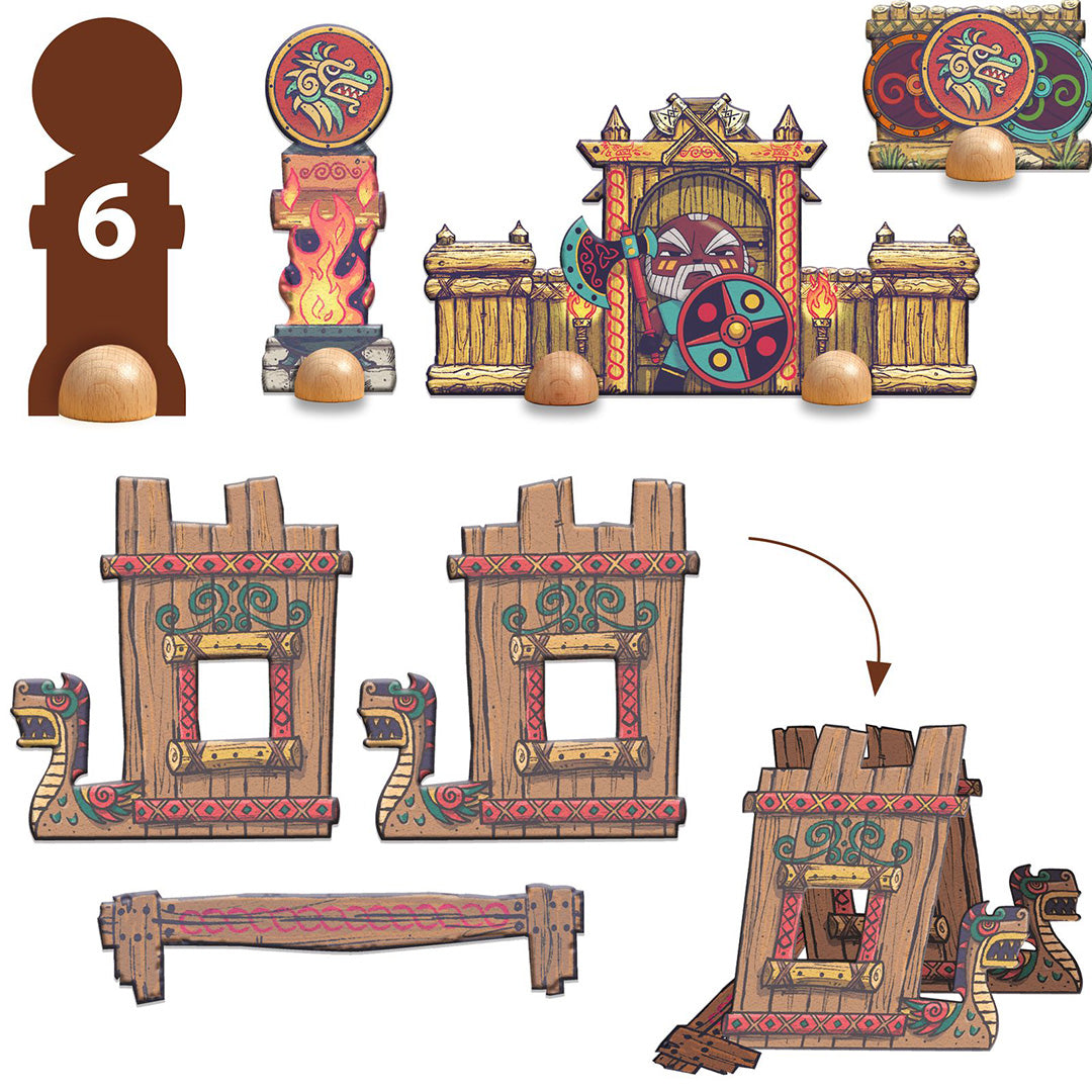 djeco arty toys vloerpuzzel puzzl'up alric barbarious - 16-delig