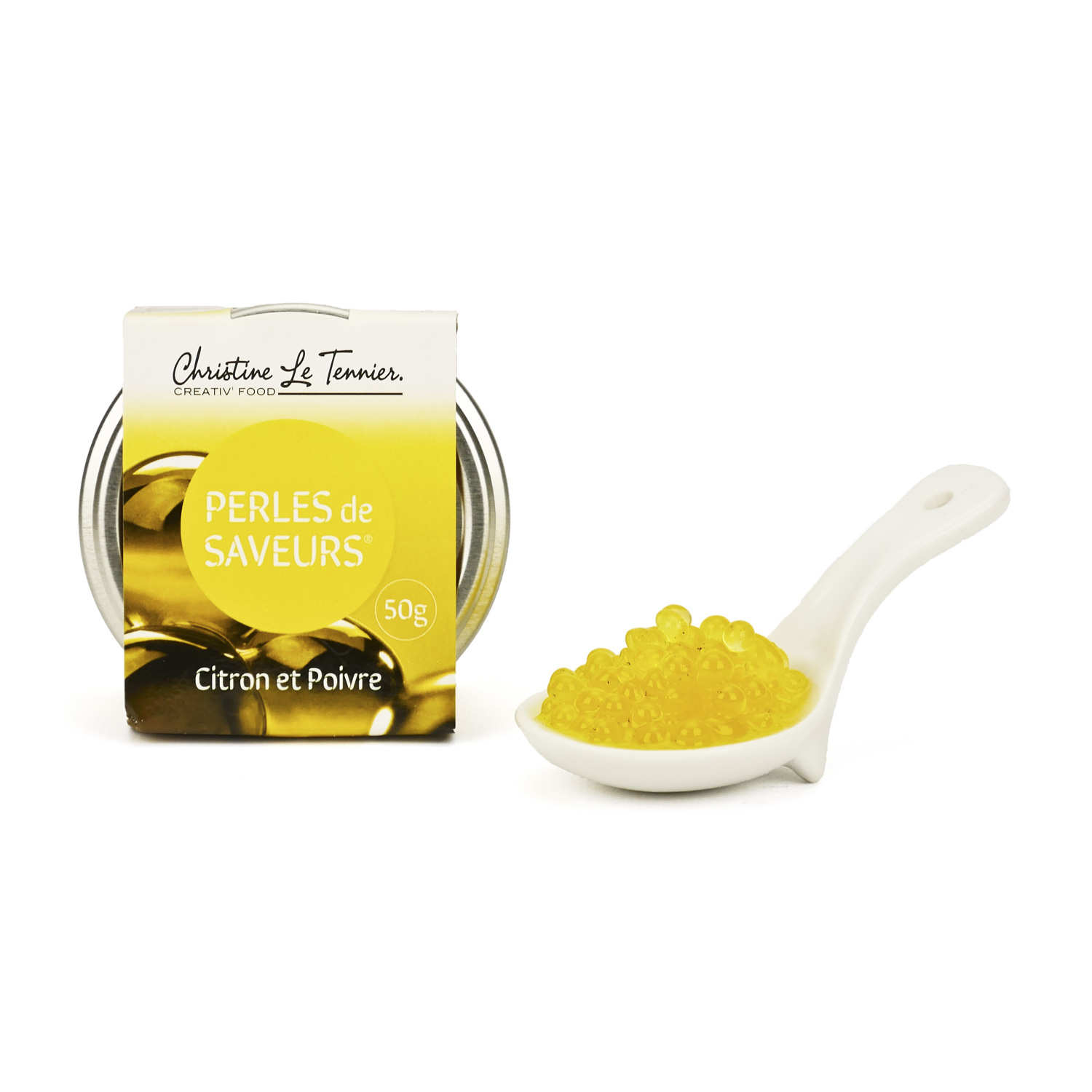 Perles de saveur citron et poivre