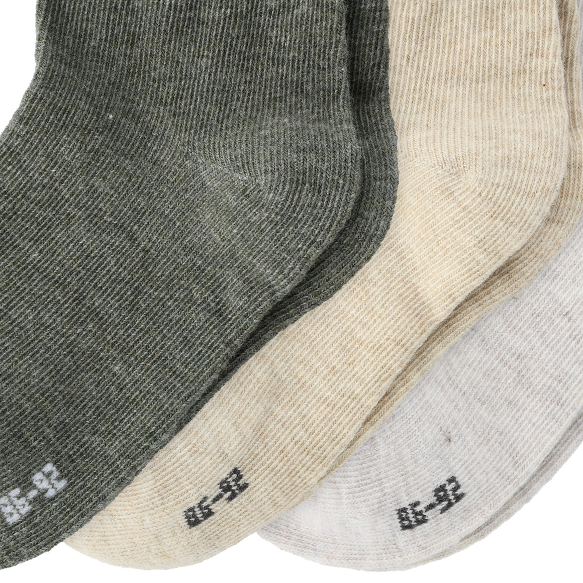 Topomini 3 Paar Baby Sneaker-Socken im Set hellbeige / creme / dunkelgrün