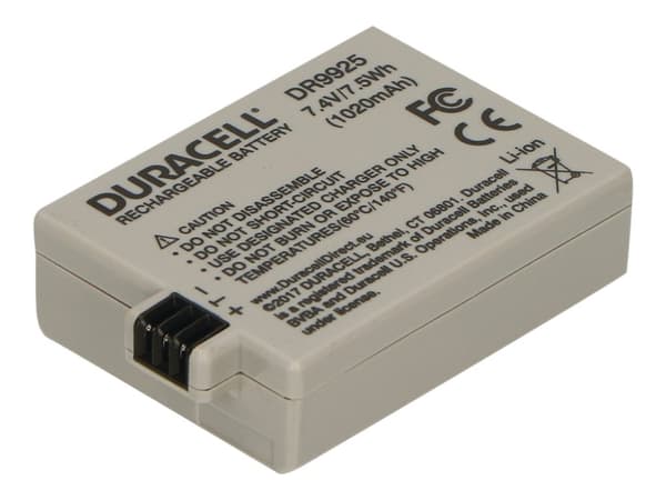 Duracell DR9925 - Kamerabatteri - Li-Ion - 950 mAh - for Canon EOS 1000D, 450D, 500D, Kiss F, Kiss X2, Kiss X3, Rebel T1i, Rebel XS, Rebel XSi
