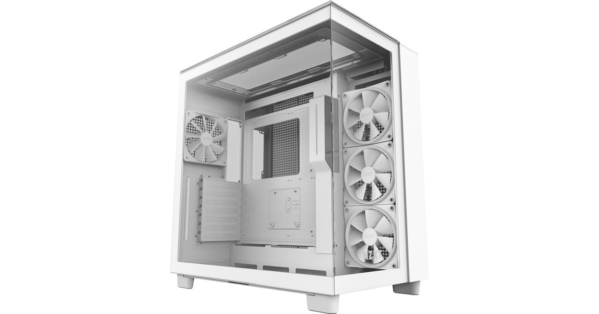 NZXTH9 Elite midi tower behuizing  (Wit | 2x USB-A | 1x USB-C | RGB | Tempered Glass)
