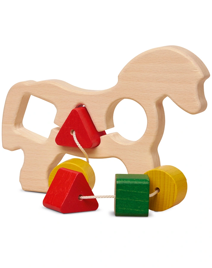 Steck- und Fädelspiel STECKPONY aus Holz