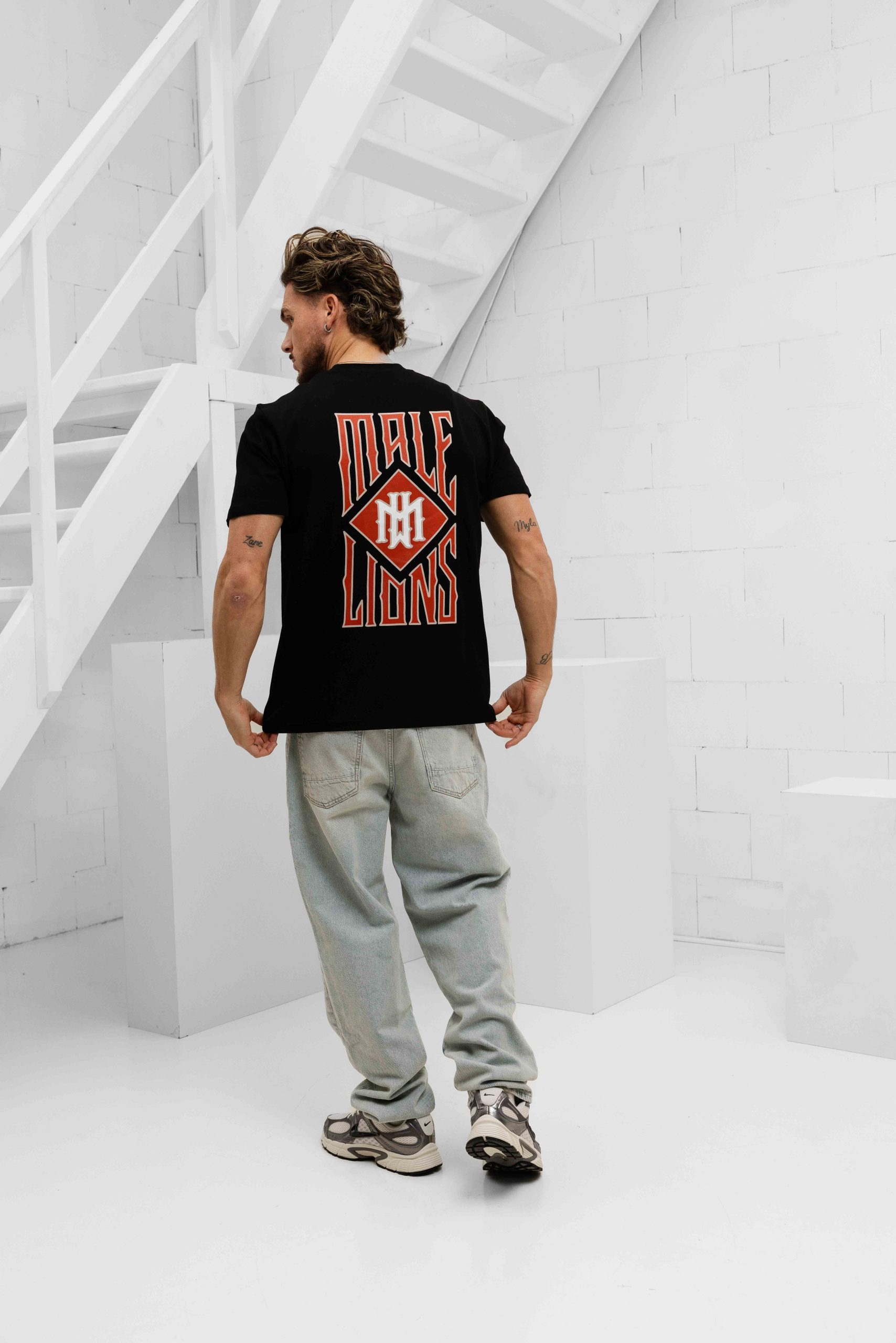 Malelions Gothic Tile T-Shirt Heren Zwart