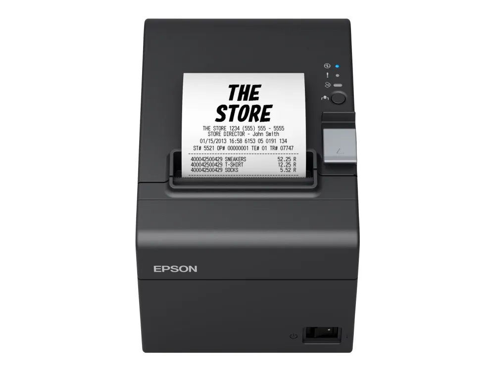 Epson TM T20III - Kvitteringsprinter - termisk linje - Rulle (7,95 cm) - 203 x 203 dpi - op til 250 mm/sek. - USB 2.0, seriel - skærer - sort