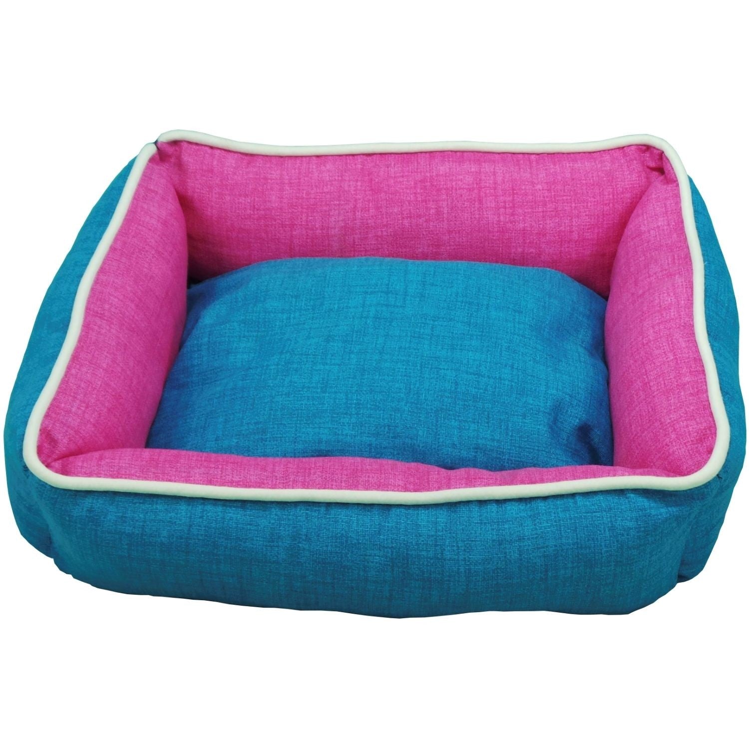 Berço quadrado bicolor reversível T1 50x40 turquesa/rosa
