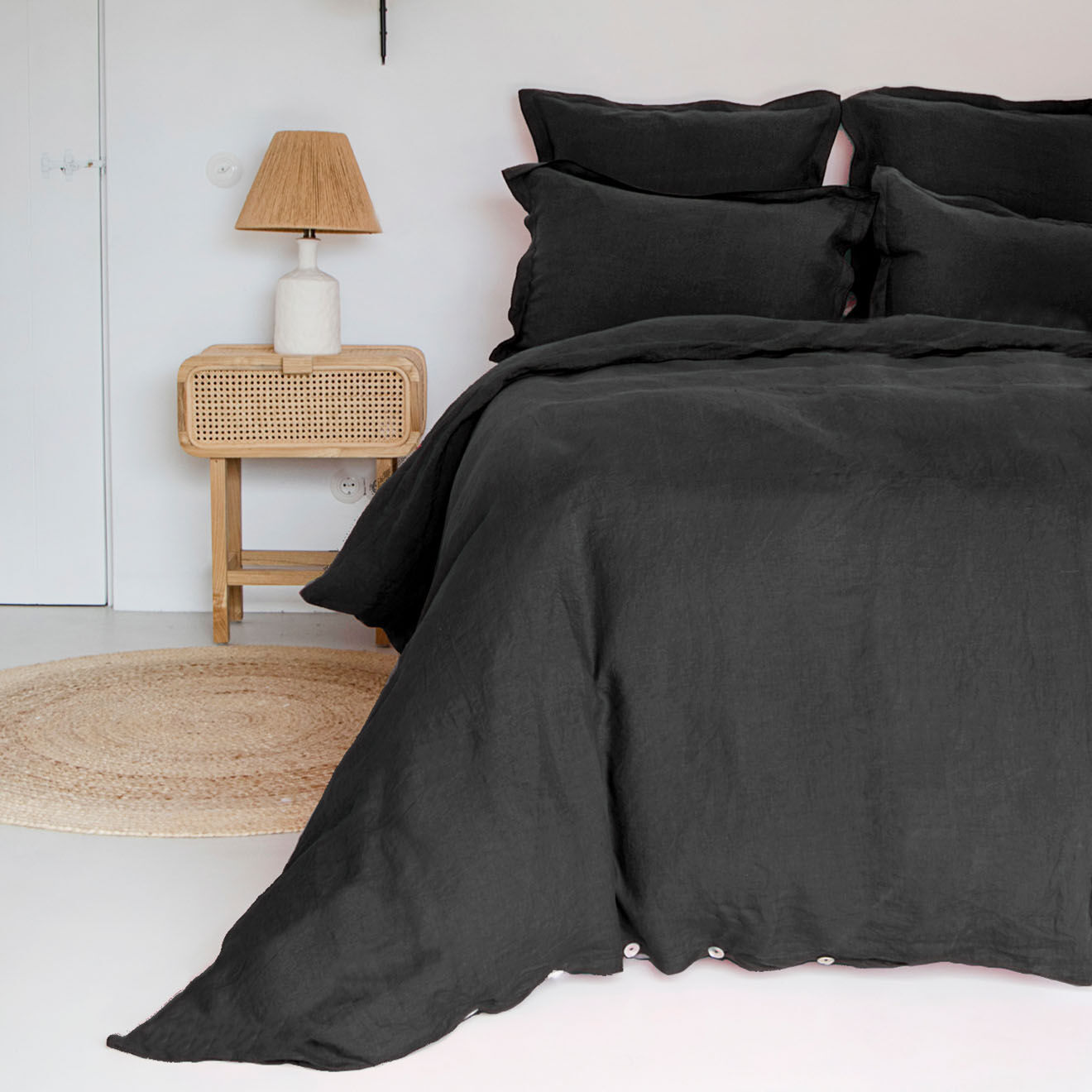 Febronie Home Drap housse 100% Lin Hortense caviar