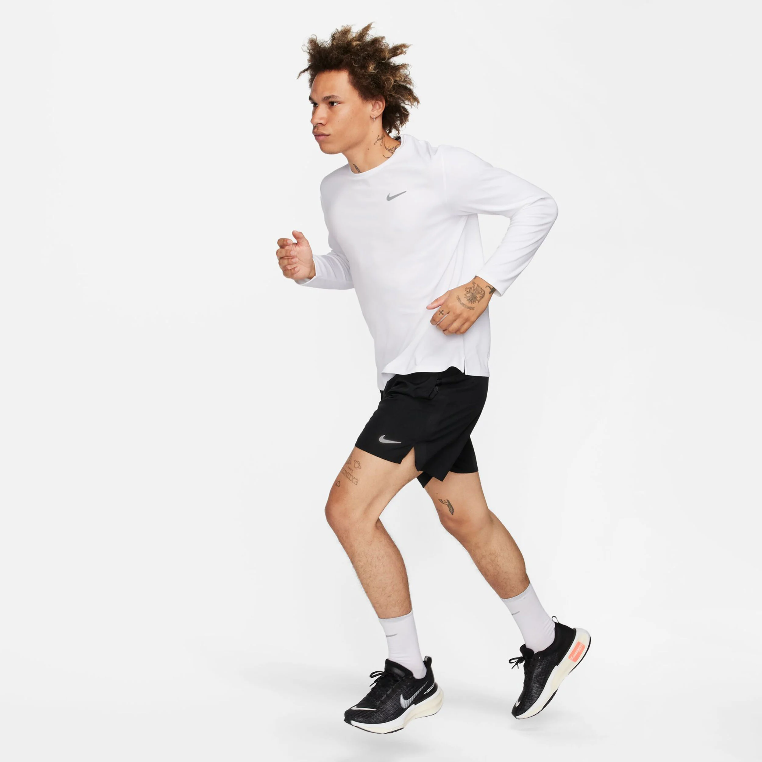 Nike Dri-Fit Miler Dri-Fit Miler UV Maillot De Course Hommes - Blanc