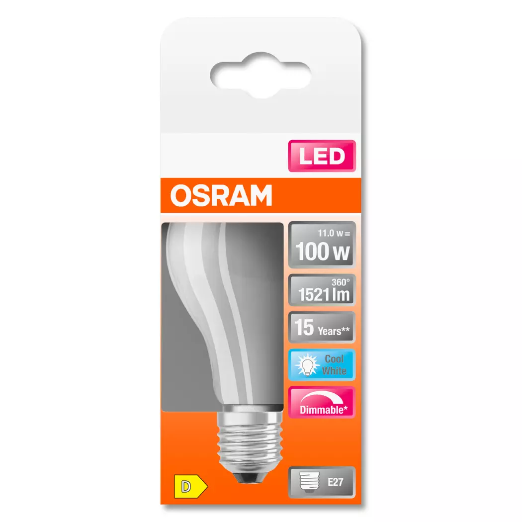 LED-Birne matt E27/ 12Watt/ Energie D