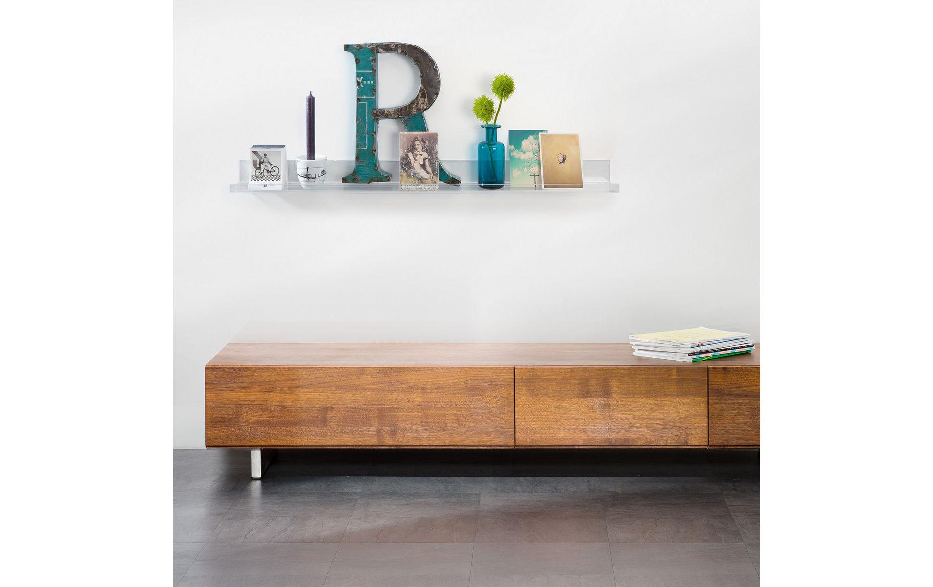 Wandregal 100 cm Acryl, Transparent<br>Transparentes Galerieboard
