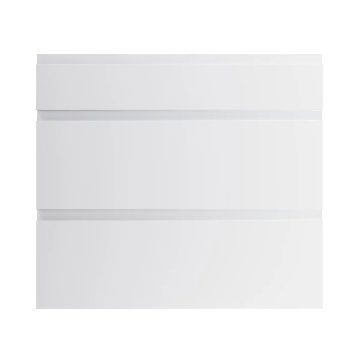Façade de cuisine 1 tiroir et 2 casseroliers Garcinia gris clair brillant l. 80 cm x H. 72 cm GoodHome