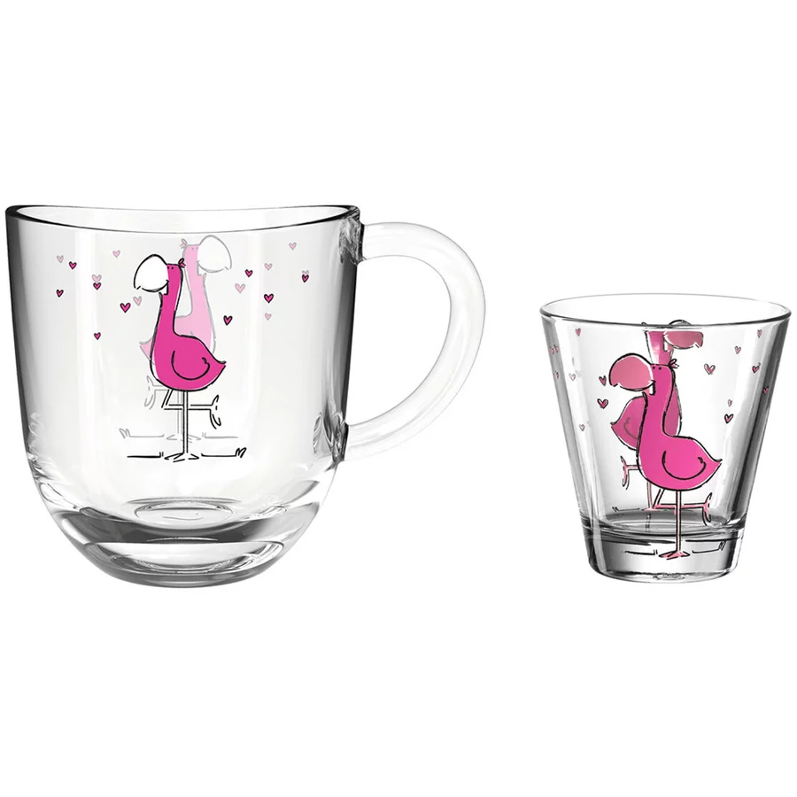 Leonardo Kindertasse und Trinkglas Bambini 2er Set pink