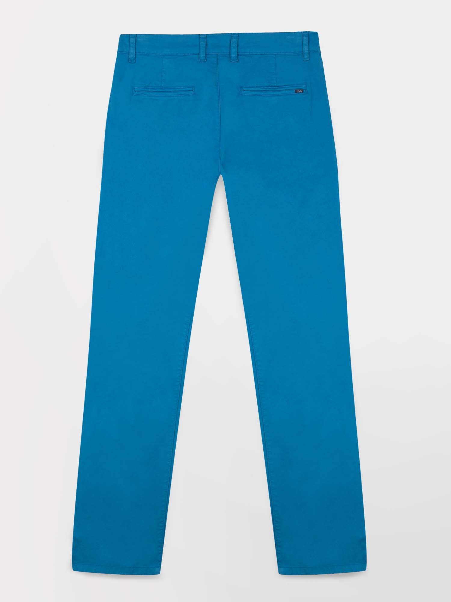 Pantalon Chino Homme Coton Stretch Bleu