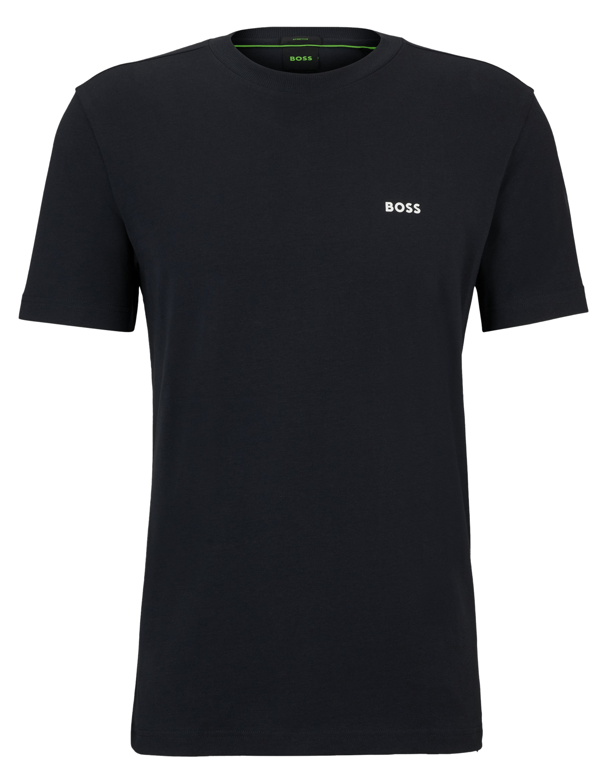Tee-shirt col rond en coton mélangé | Bleu