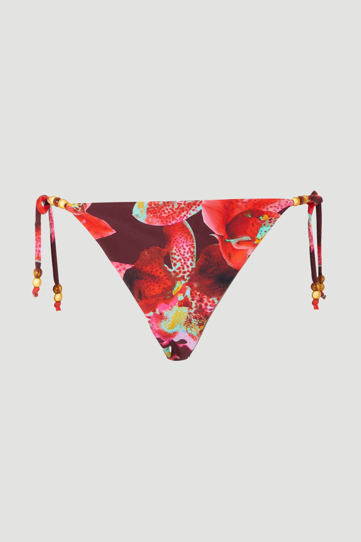 KarenMillen Bas de Bikini Réversible à Motif Floral Photographique avec Détail de Perles