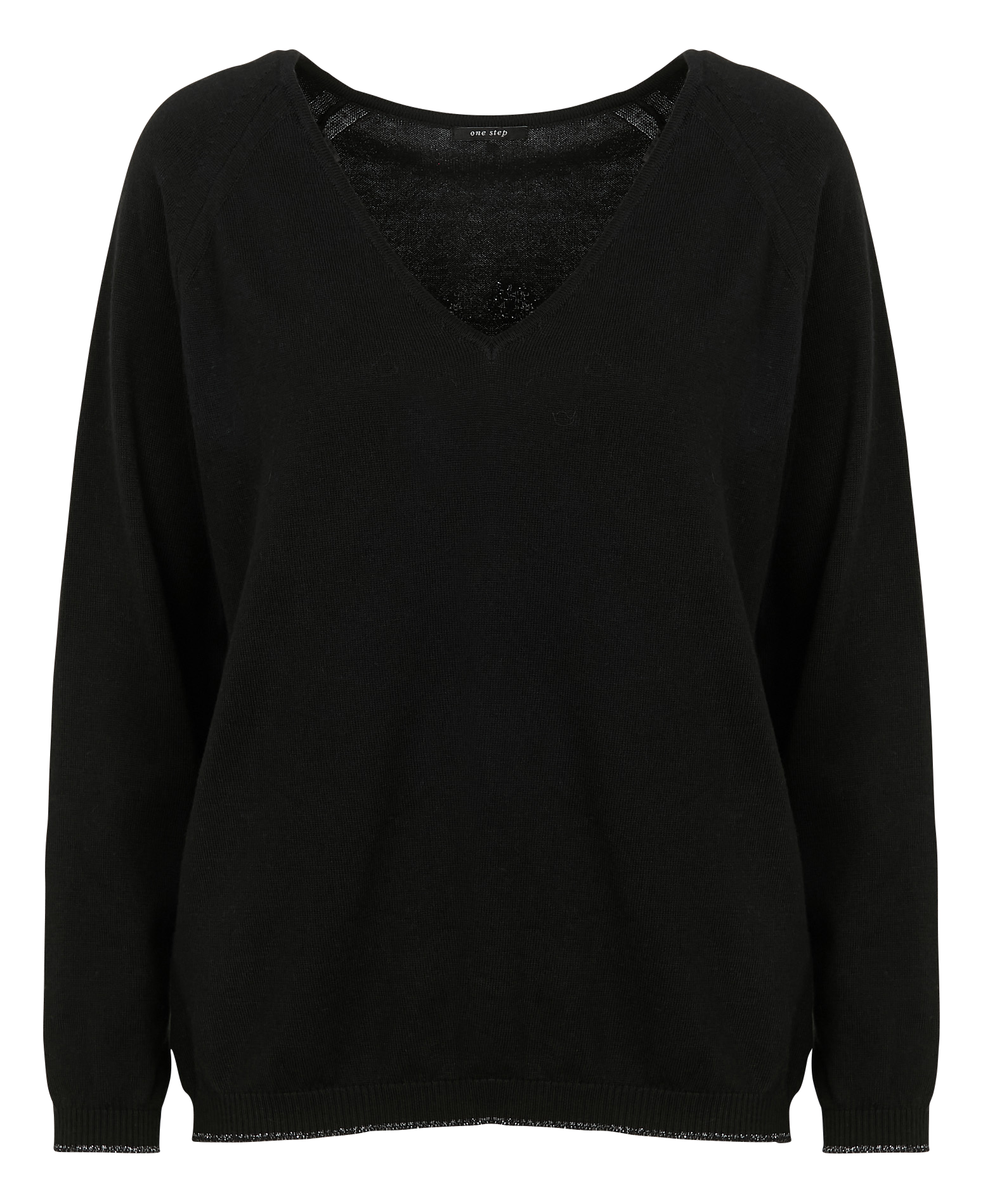 TOWSVILLE - Pull col V jacquard en coton et laine| Noir