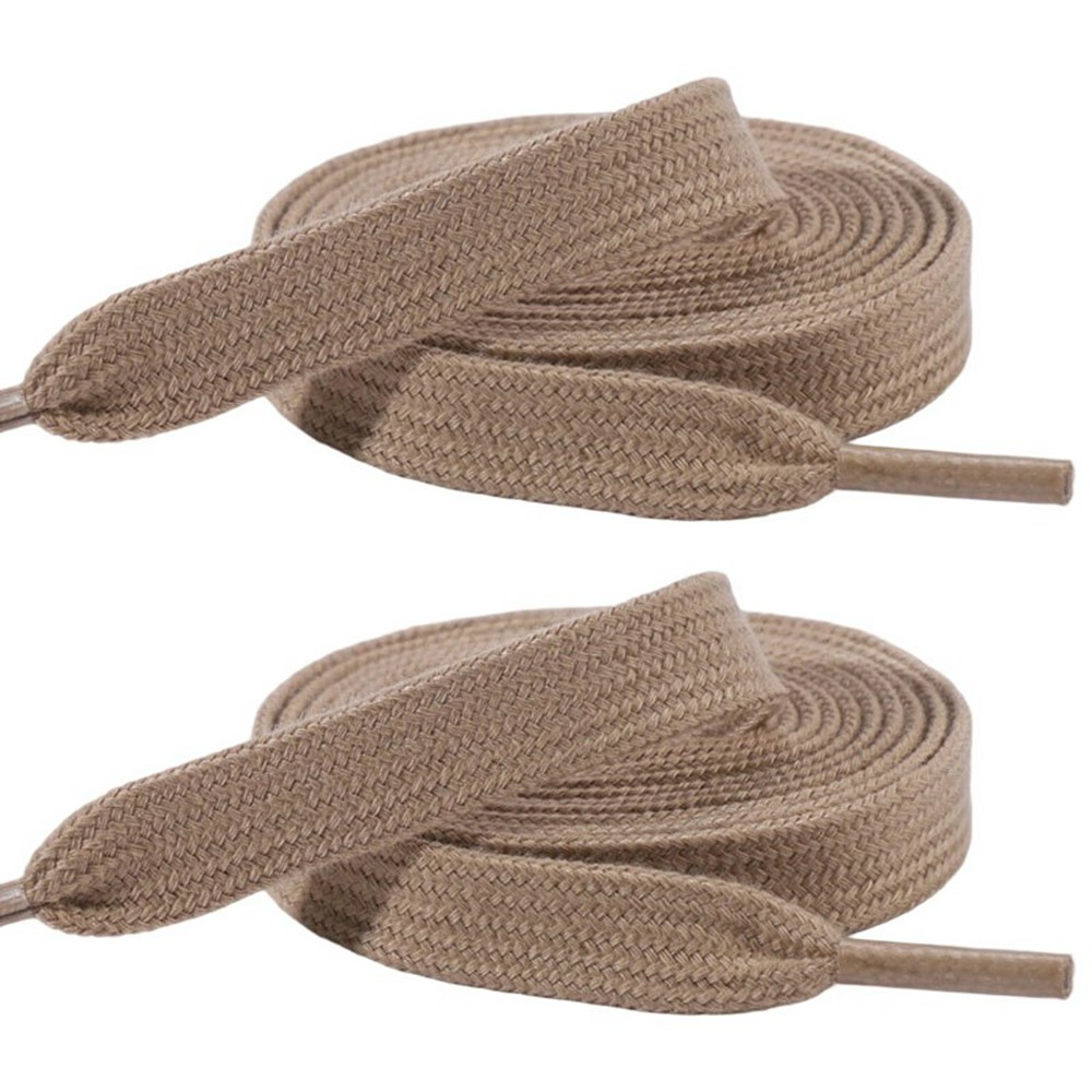 (1 Paar) 120cm Flache Baumwoll Schnürsenkel Klassische Sneaker Schuhbändel - Braun
