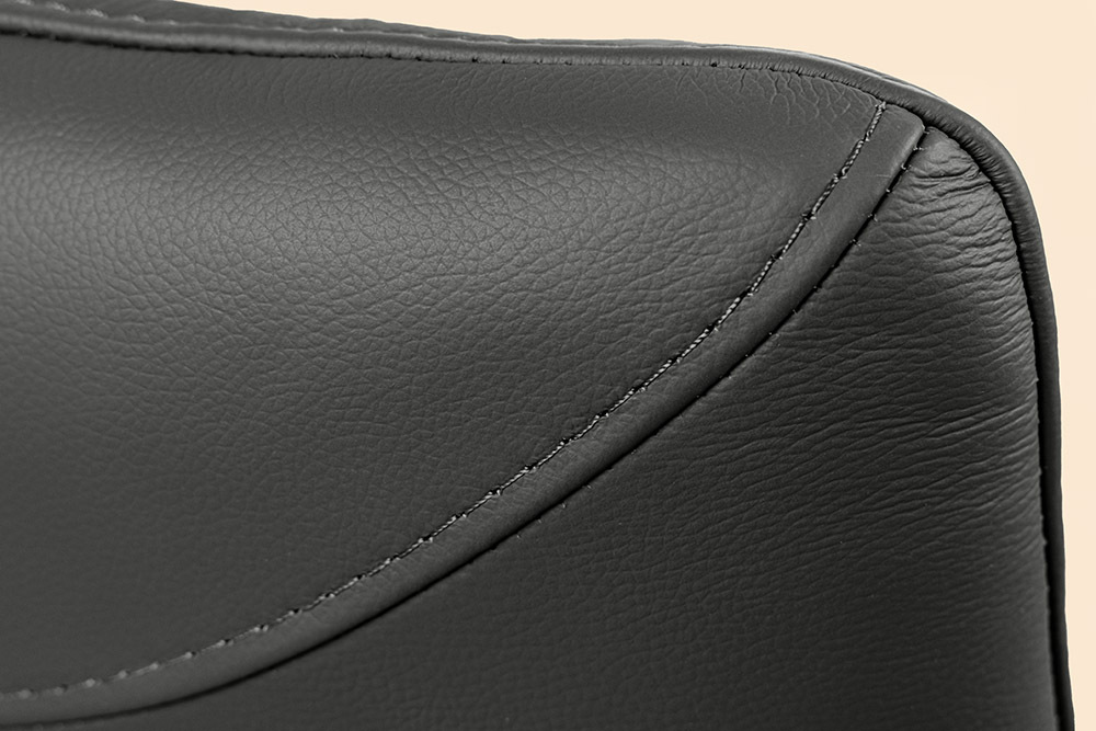 Drehbarer Design Stuhl SIGNATURE schwarz Echtleder 360° Taschenfederkern Metall