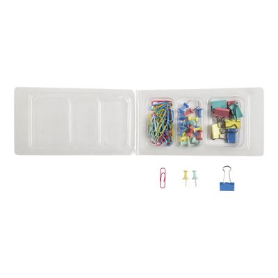 Exacompta Iderama - Kit de 58 attaches (pince-notes, trombones et punaise - couleurs pastels assorties