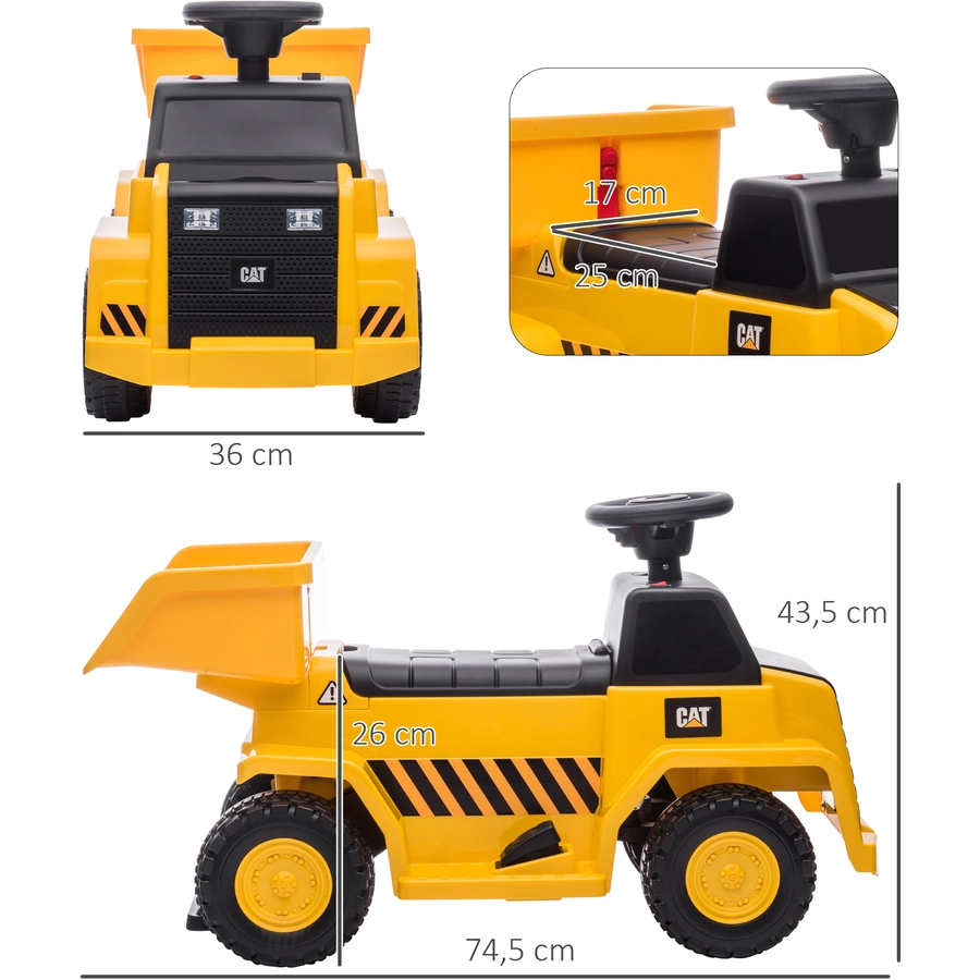 HOMCOM Elektro Kindertraktor mit Kipplaster gelb