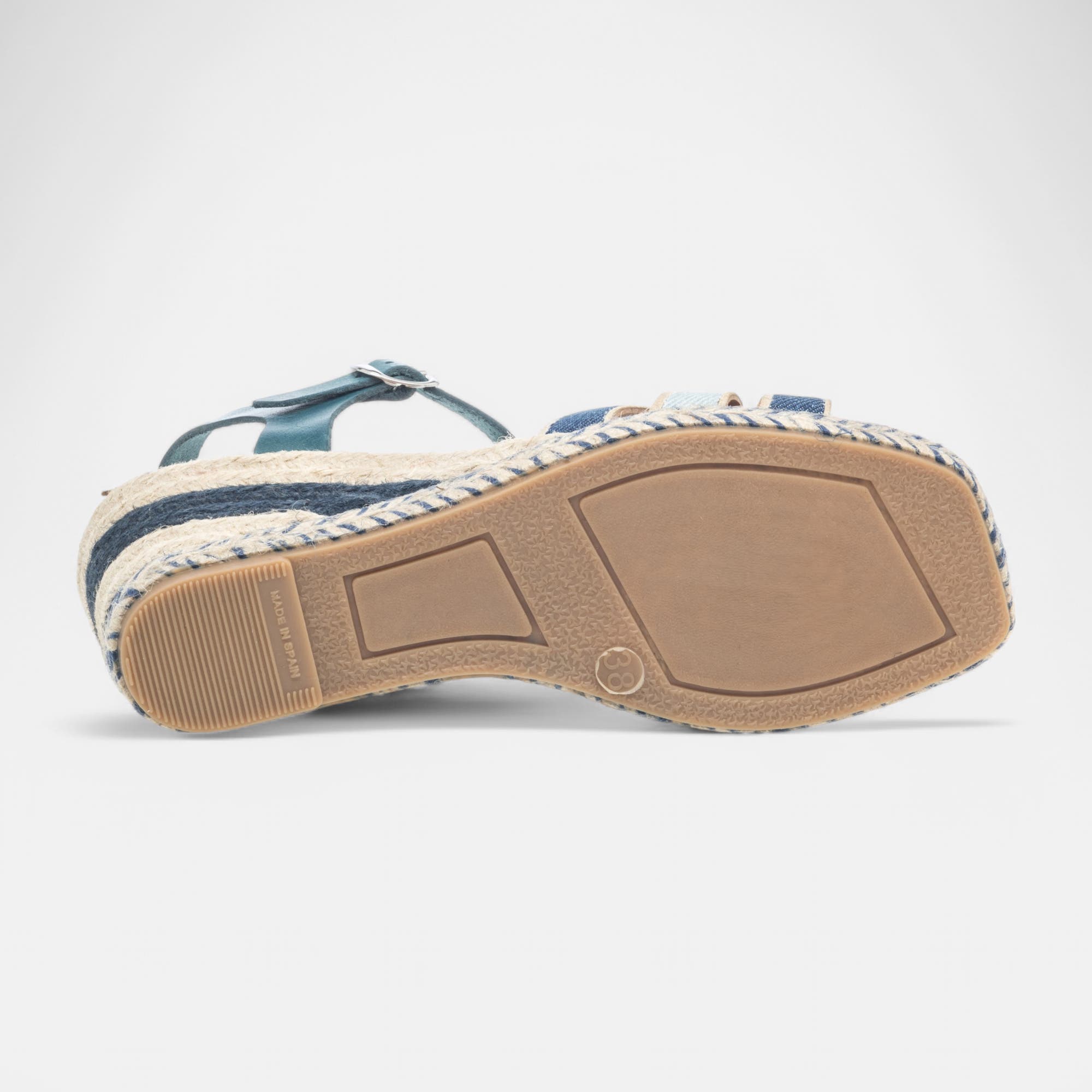 Espadrilles à talon compensé Femme bleu