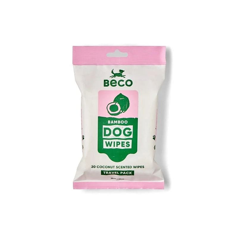 Beco BAMBOO Dog Wipes Travel 20 pack Hond | Coconut Scented | 15406.1