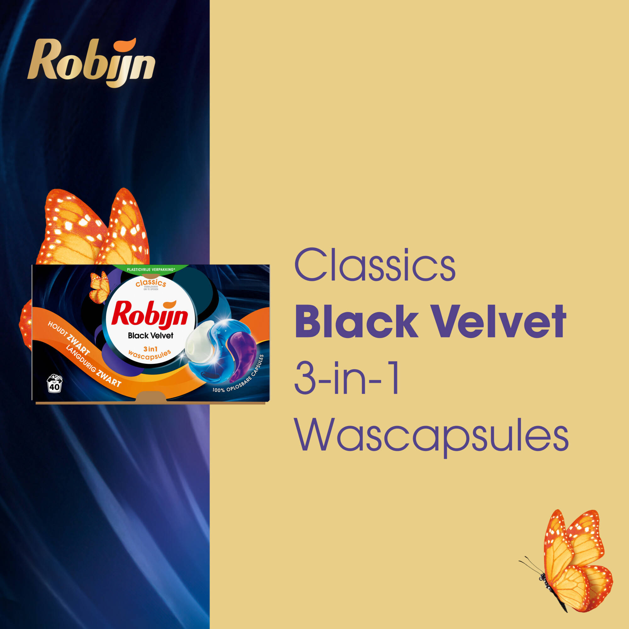 Robijn 3-in-1 wascapsules Black Velvet - 3 x 40 wasbeurten - 120 wasbeurten