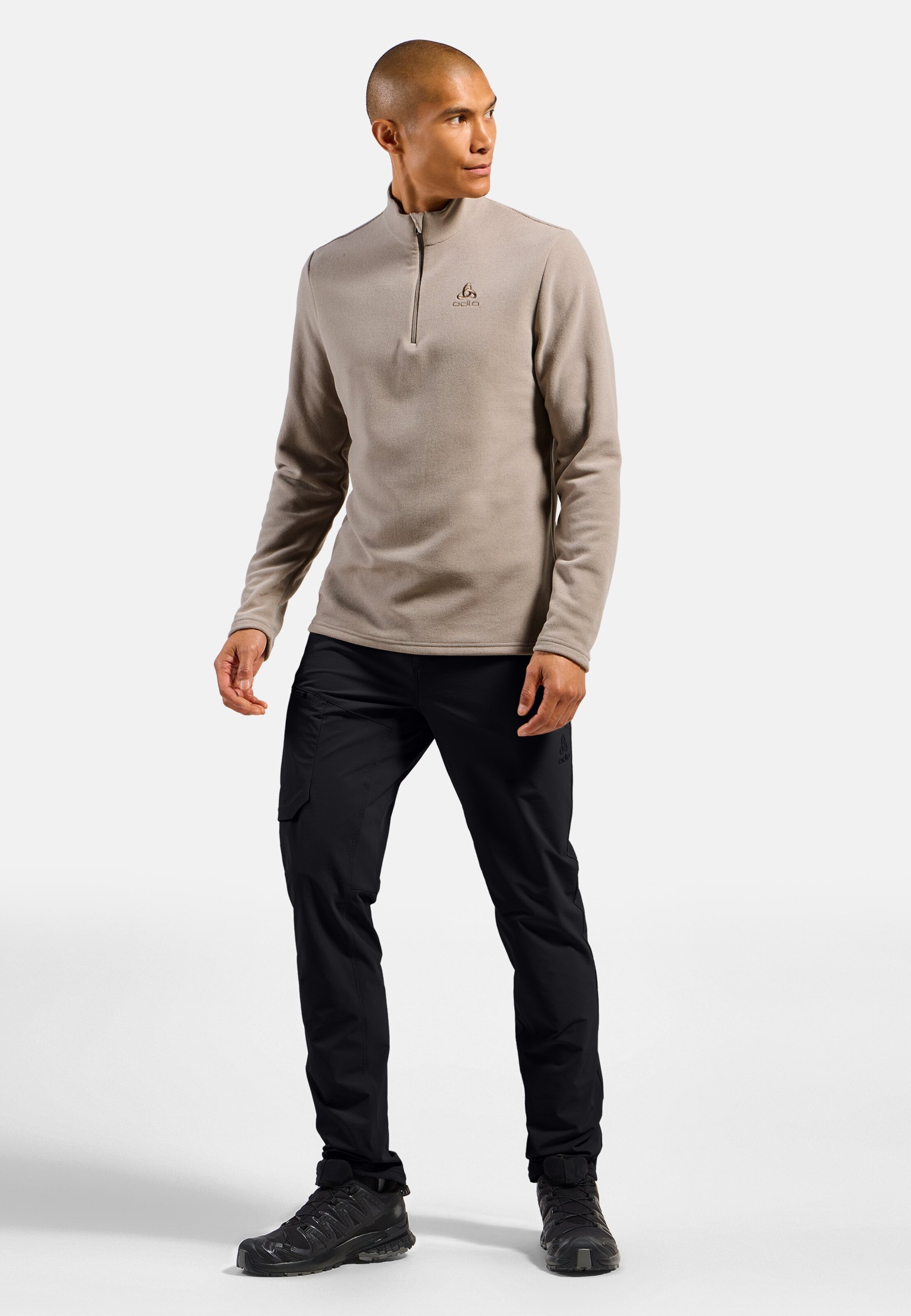 Herren Roy Mid Layer mit Halbreißverschluss in cinder - silver cloud
