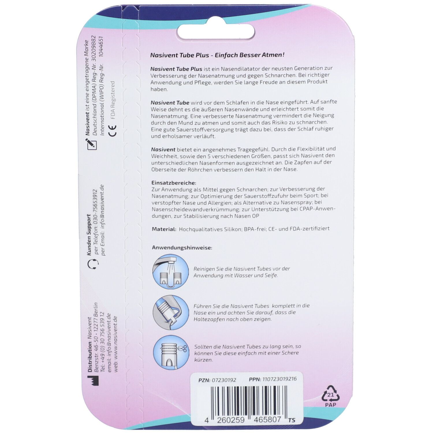 NasiVent Tube Plus Anti-Schnarch-Mittel