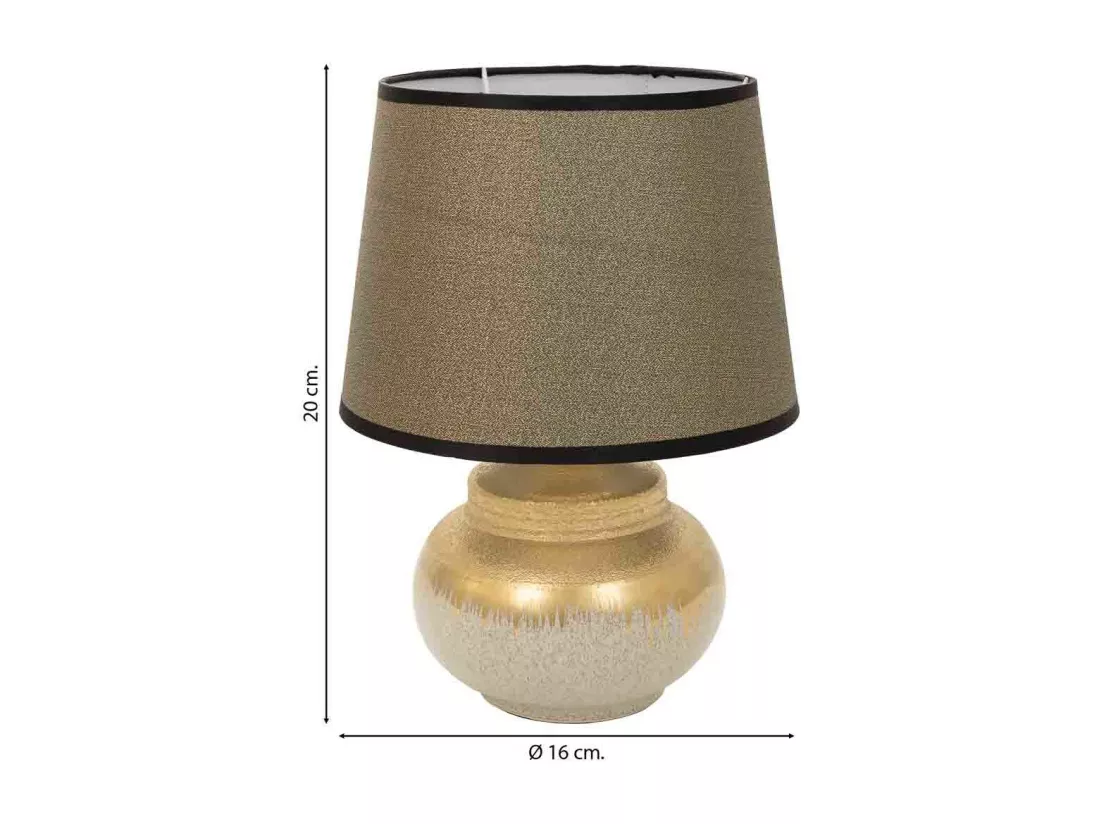 Lampe de table en céramique dorée 16x16x20h