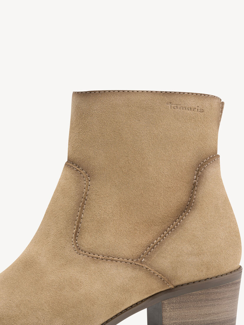 Leren Enkellaarsje - beige