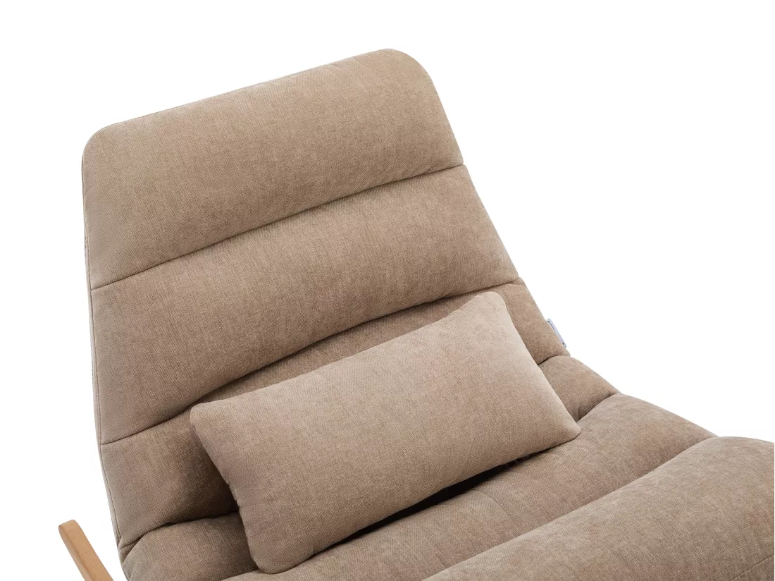 Fauteuil à bascule en tissu taupe RELIACO