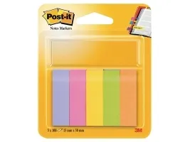 Indexfaner Post-it® 15x50 mm neon farver (5x100 stk.)