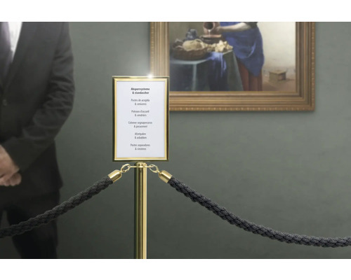 Gedraaid afzetkoord, zwart met gouden uiteinde, 150 cm